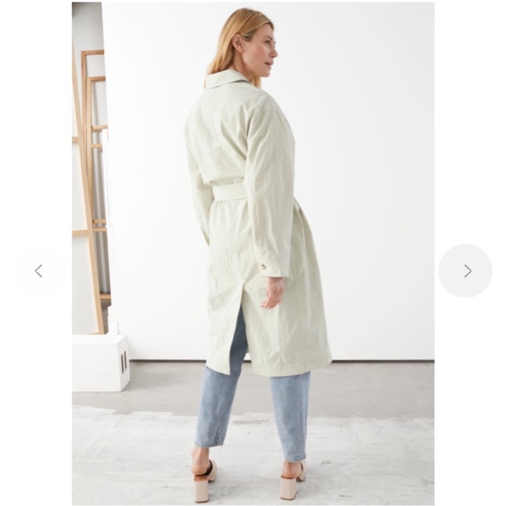 & Other Stories Neutral Beige Lightweight Trench Coat - Picture 9 of 13